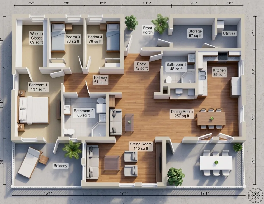 AI Floorplan to 3D