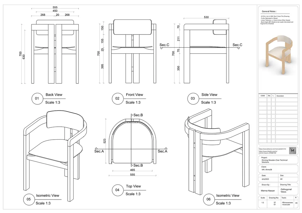 Technical drawing generated by TechDraw AI
